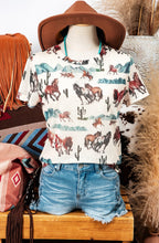 Load image into Gallery viewer, Western Fashion Mustang River Printed Mesh Top