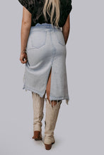 Load image into Gallery viewer, Plus Size High Low Denim Maxi Skirt