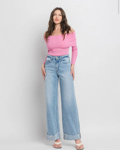 Kris 2 Cuffed Baggy Wide Leg Jeans