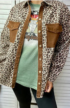Load image into Gallery viewer, Leopard Denim Long Sleeve Top With Pockets &amp; Buttons