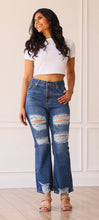 Load image into Gallery viewer, The Blake Mid Wash Distressed Crop Flair