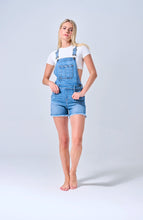 Load image into Gallery viewer, Ultra Stretch Shortall with Frayed Hem - Sneak Peek Denim