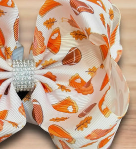Pie & Football Printed Double Layer Hair Bow
