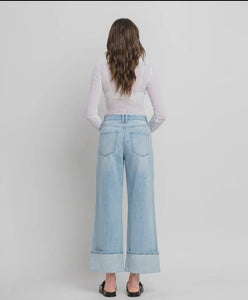 Kris Seamed Cuffed Baggy Wide Leg Jeans