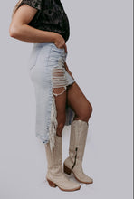 Load image into Gallery viewer, Plus Size High Low Denim Maxi Skirt