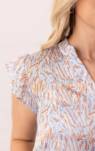 Load image into Gallery viewer, Abstract Blue &amp; Orange Top