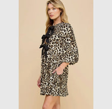 Load image into Gallery viewer, Print Woven Ribbon Tie Short Dress