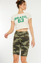 Load image into Gallery viewer, Kan Can Camo Bermuda Length Denim Shorts