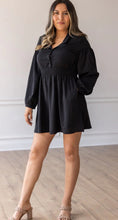 Load image into Gallery viewer, Black Button Down Dress