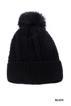 Load image into Gallery viewer, Warm Woven Knitted Lined Pom Beanie