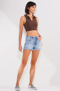 High Rise Ultra Stretch Shorts - Sneak Peek Denim