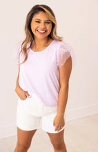 Load image into Gallery viewer, Tulle Sleeve Top, Lavender