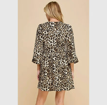 Load image into Gallery viewer, Print Woven Ribbon Tie Short Dress