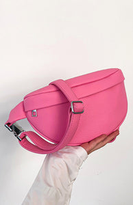 Pink Vegan Leather Crossbody Sling Bag