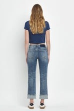 Load image into Gallery viewer, High Rise Cuff Straight Jeans