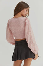 Load image into Gallery viewer, Sequin Smocked V-Neck Crop Top