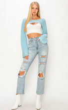Load image into Gallery viewer, High Rise Distressed Straight Jeans