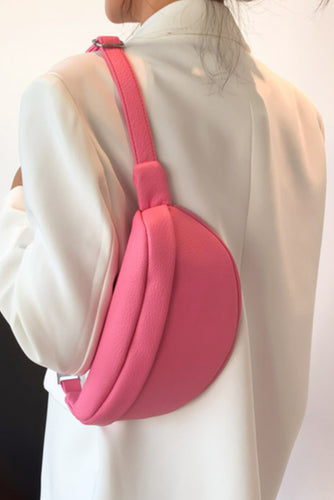 Pink Vegan Leather Crossbody Sling Bag