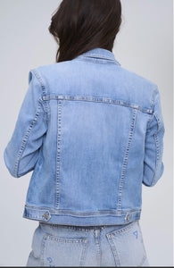 Ultra Stretch Denim Jacket in Medium Light Wash