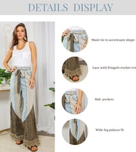 Load image into Gallery viewer, Wild West Lace Rhapsody Denim Lace Flare Pants