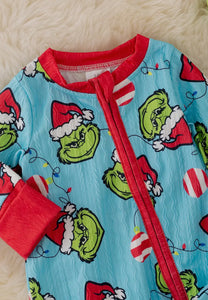 Boys Baby Christmas Romper with Footies