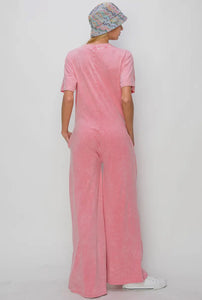 Mineral Wash Sweet Wideleg Jumpsuits