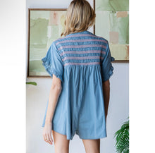 Load image into Gallery viewer, Button Dress Short Sleeve Dress Shirt Romper