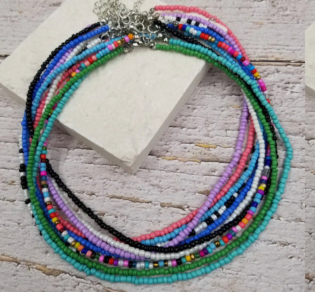 Boho Layered Colorful Seed Beads Necklace