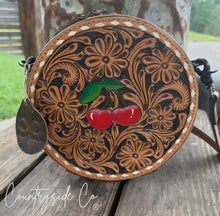 Load image into Gallery viewer, Wild Cherry Tooled Leather Canteen Purse Limited Edition