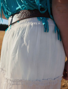 Midi Length Tiered Skirt