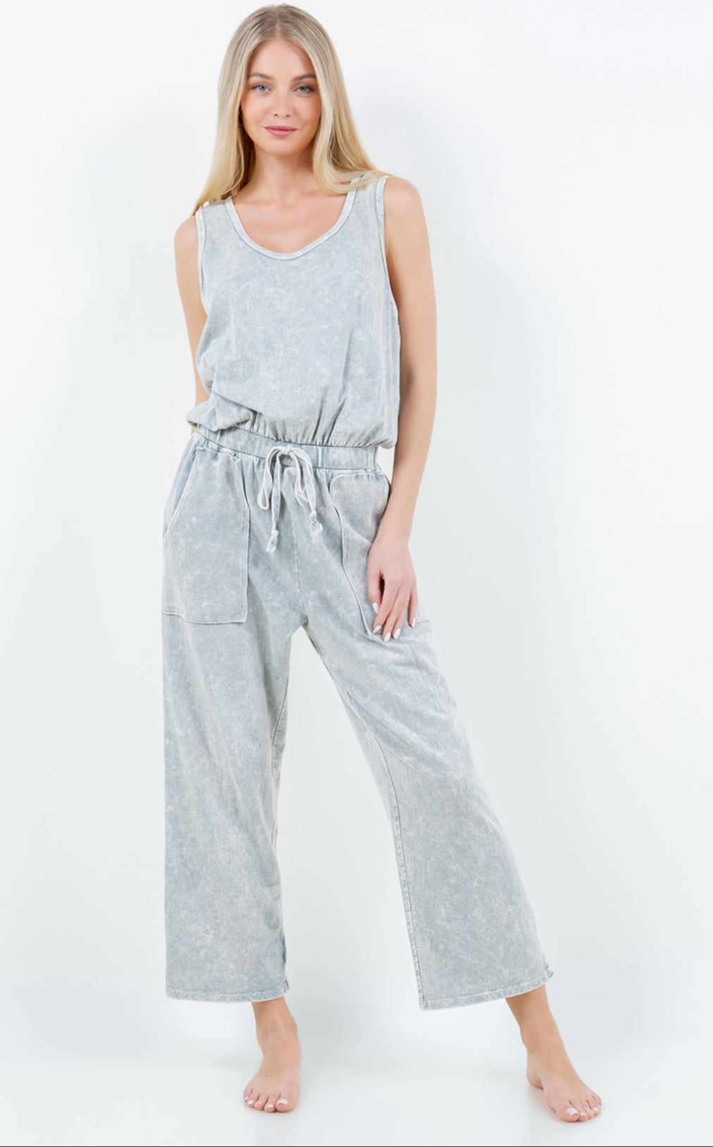 Mineralwash Onesie Jumpsuits with Waffle Pockets