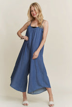 Load image into Gallery viewer, Wide Leg Chambray Cami Jumpsuit