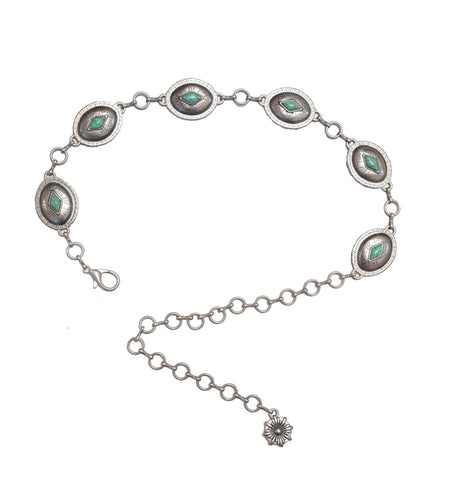 Kid Size Concho Chain Belt, Also Use As Western Hat Band