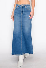 Load image into Gallery viewer, Denim Maxi Mermaid Skirt with Gusset