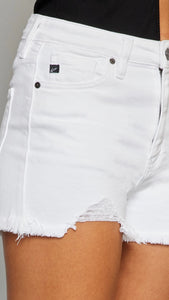 Kan Can White Stretch Denim Shorts