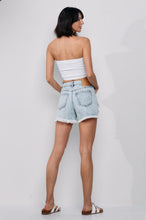 Load image into Gallery viewer, High Rise Distressed Denim Shorts with Frayed Hem - Sneak Peek Denim