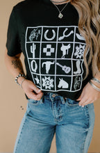 Load image into Gallery viewer, Check It Black Embroidery Top