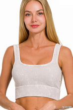 Load image into Gallery viewer, Mineral Washed Cropped Tank With Bra Pads