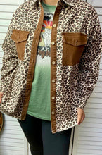 Load image into Gallery viewer, Leopard Denim Long Sleeve Top With Pockets &amp; Buttons
