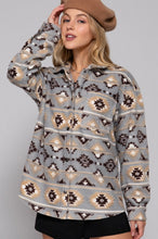 Load image into Gallery viewer, Long Sleeve Printed Fleece Shacket