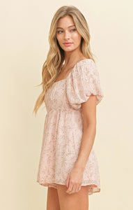 Ruffle Smocked Floral Print Romper