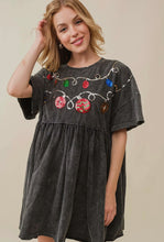 Load image into Gallery viewer, Christmas Sequin Trim Baby Doll Washed Dress