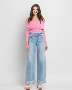 Kris 2 Cuffed Baggy Wide Leg Jeans