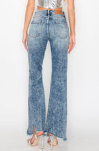 Load image into Gallery viewer, *Restock* High Rise Stretch Flare with Distressed Frayed Hem Jeans