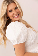 Load image into Gallery viewer, Jacquard Babydoll Top, White