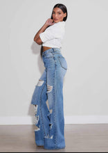 Load image into Gallery viewer, High-Rise Distressed Wide Leg Jeans