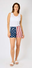 Load image into Gallery viewer, Americana Flag Fray Hem Denim Shorts