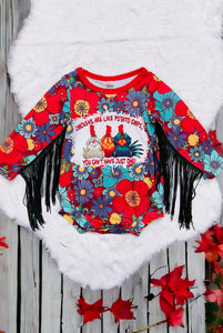 Chicken Printed Baby Romper w/ Snaps
