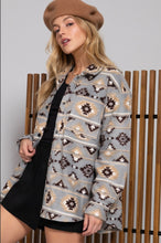 Load image into Gallery viewer, Long Sleeve Printed Fleece Shacket