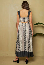 Load image into Gallery viewer, Contrast Denim Open Smocking Back Pleated Dress